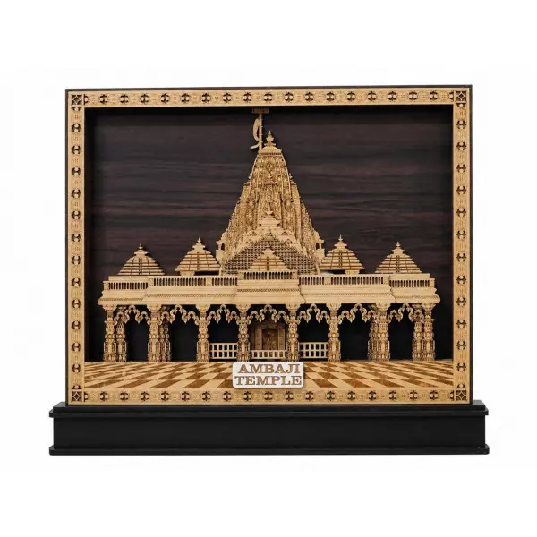 Multi-layer MDF Ambaji Temple WIth Box Memento