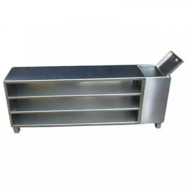 Stainless Steel Pharmaceutical Bench Designed For Cleanroom Environment Showing Smooth Surfaces And Ergonomic Layout