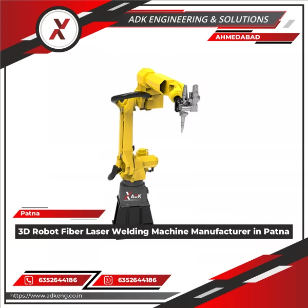 3D Robot Fiber Laser Welding Machine Operating In Industrial Workshop