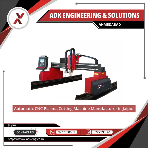 Automatic CNC Plasma Cutting Machine Operating In Metal Workshop