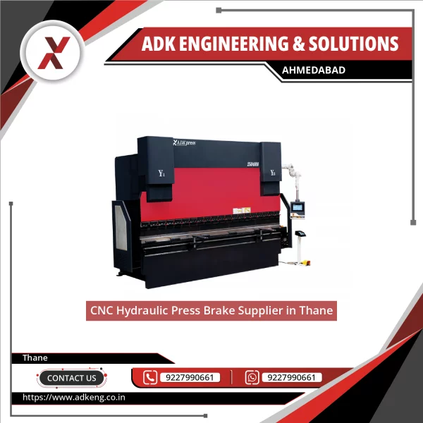 CNC Hydraulic Press Brake Machine Operating On Sheet Metal