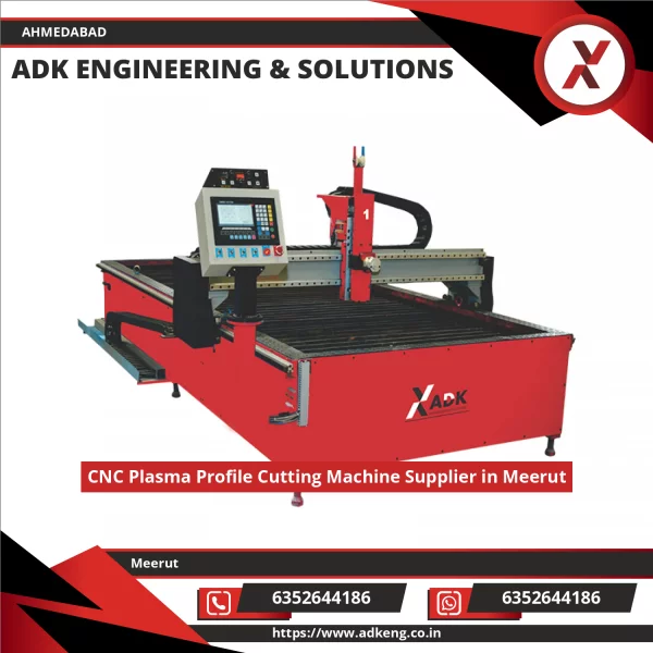 CNC Plasma Profile Cutting Machine Working On Metal Sheet