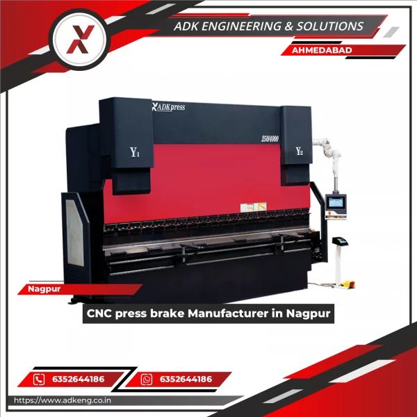 CNC Press Brake Machine Bending Metal Sheet In Workshop