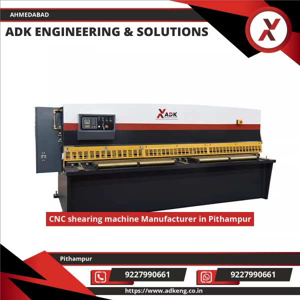 CNC Shearing Machine Cutting Metal Sheet In Factory
