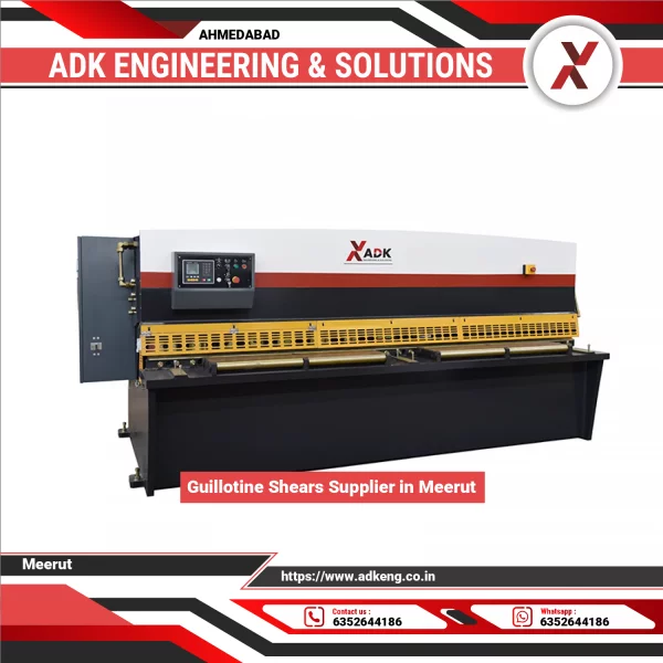 Guillotine Shear Machine Showing Blade And Control Panel