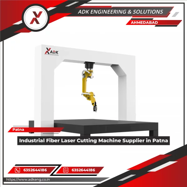Industrial Fiber Laser Cutting Machine Operating On Metal Sheet