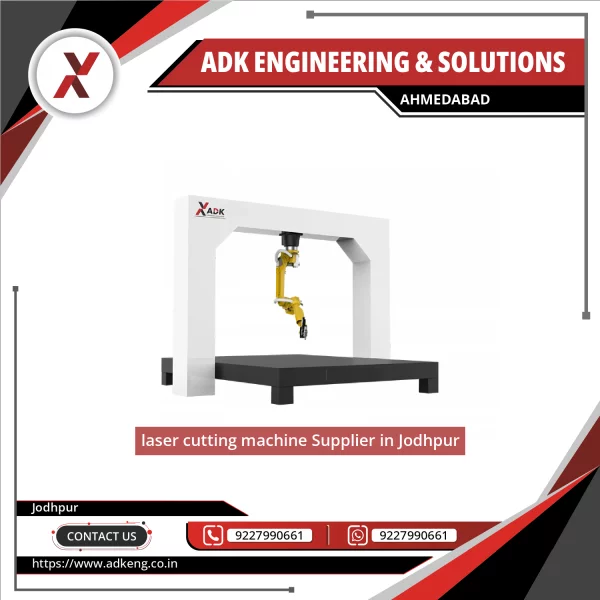 Fiber Laser Cutting Machine Operating On Metal Sheet In Industrial Workshop