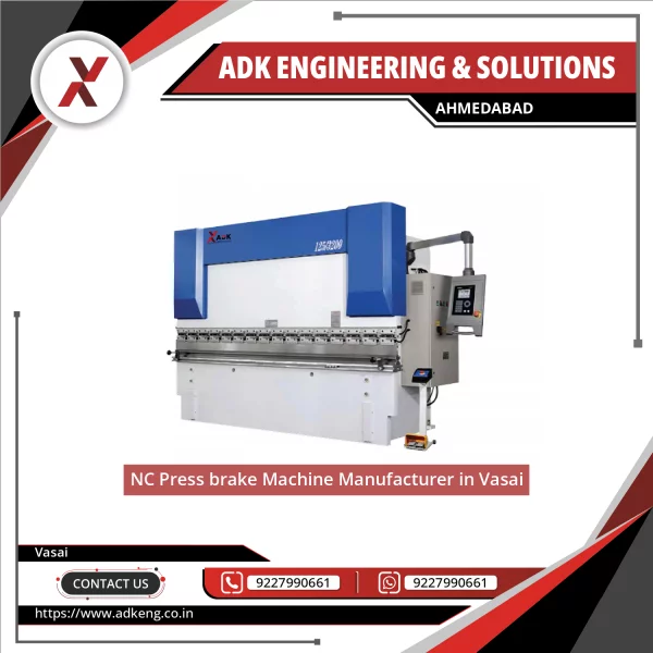 NC Press Brake Machine Operating In A Metal Fabrication Workshop