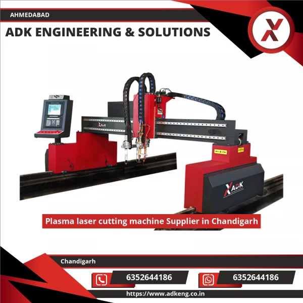 Plasma Laser Cutting Machine Operating On Metal Sheet