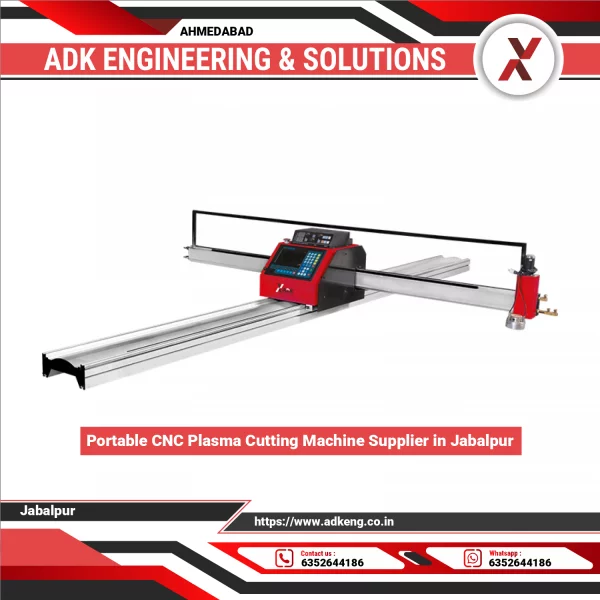 Portable CNC Plasma Cutting Machine Operating On A Steel Sheet Outdoors