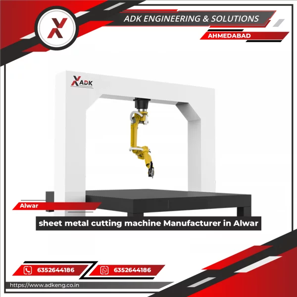 Sheet Metal Cutting Machine Operating On Metal Sheet At Factory