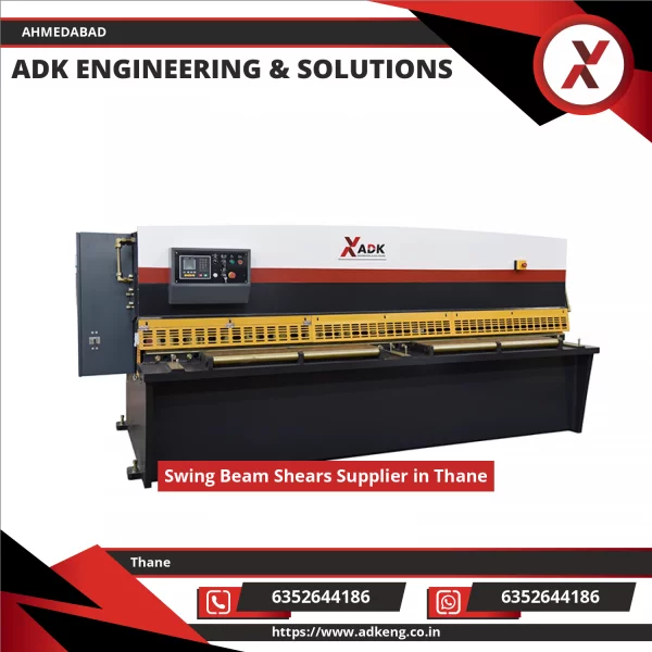 Swing Beam Shear Machine Cutting Metal Sheet In Industrial Workshop