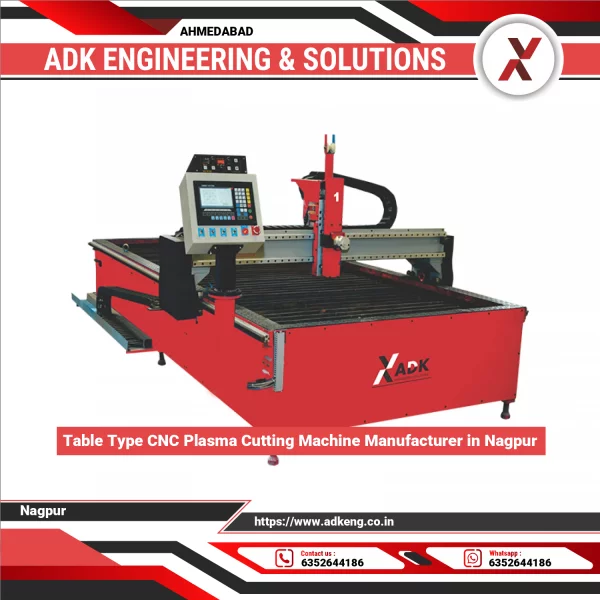 Table Type CNC Plasma Cutting Machine Operating On Metal Sheet