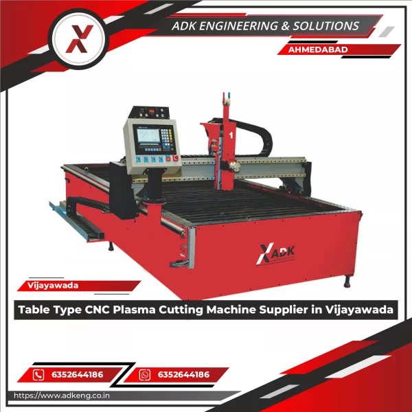 Table Type CNC Plasma Cutting Machine Operating On Metal Sheet