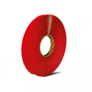Roll Of Clear Acrylic Adhesive Tape On White Background