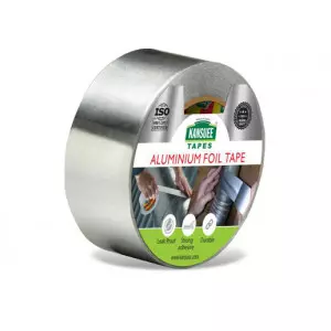 Rolls Of Heavy Duty Aluminum Adhesive Tape Stacked On Warehouse Shelves
