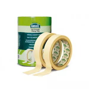 Rolls Of High Strength Masking Tape Stacked In Warehouse