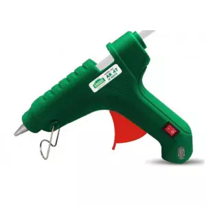 Hot Melt Glue Gun With Heating Element Visible Placed On White Surface