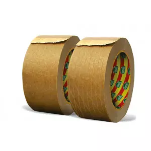 Rolls Of Brown Paper Craft Tape Stacked Neatly