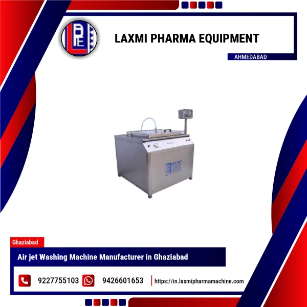 Air Jet Washing Machine Cleaning Pharmaceutical Bottles On Production Line