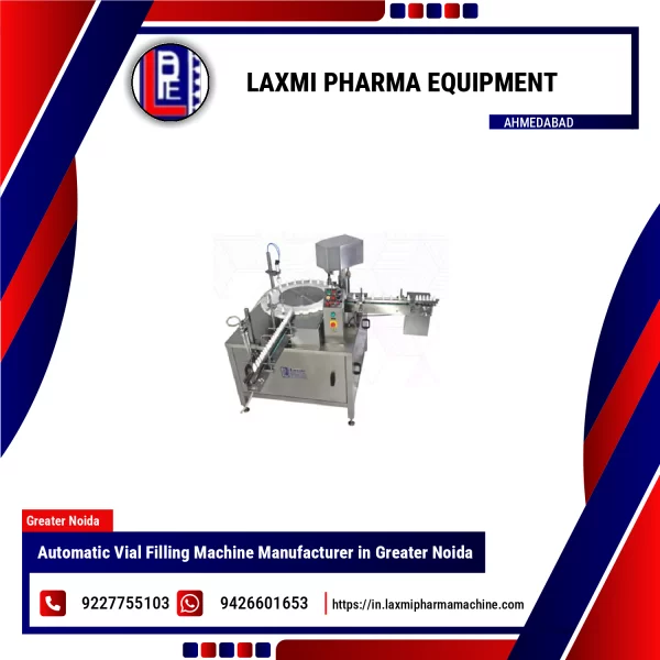 Automatic Vial Filling Machine Working On Pharmaceutical Production Line