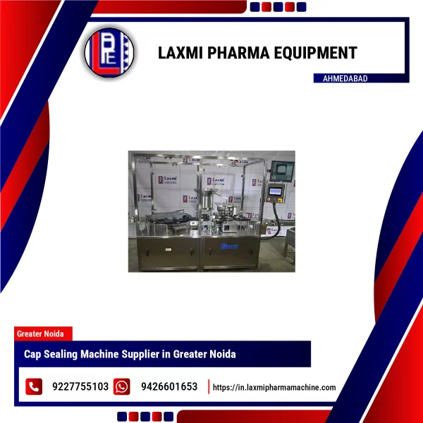 Cap Sealing Machine Operating With Bottles On Conveyor Belt