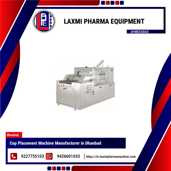 Cup Placement Machine Operating In Pharmaceutical Packaging Line