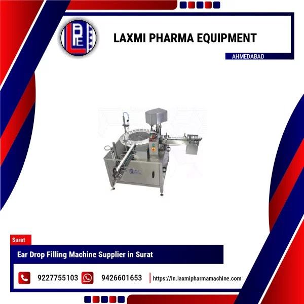Ear Drop Filling Machine Operating On A Pharmaceutical Production Line