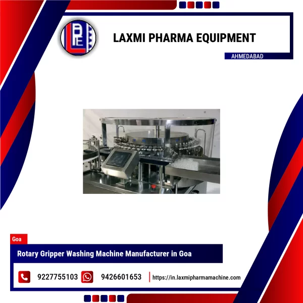 Rotary Gripper Washing Machine Used In Pharma Bottle Cleaning Process
