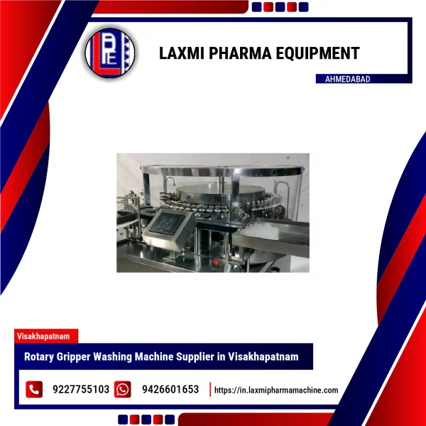 Rotary Gripper Type Bottle Washing Machine In Pharmaceutical Production Line
