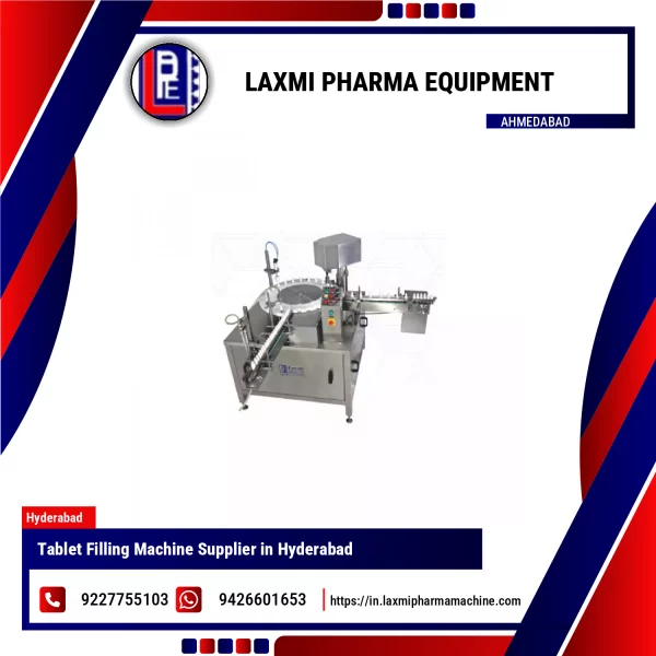 Tablet Filling Machine In Operation Showing Tablets Being Filled Into Bottles