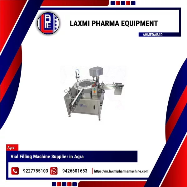 Automatic Vial Filling Machine Operating In Pharmaceutical Production