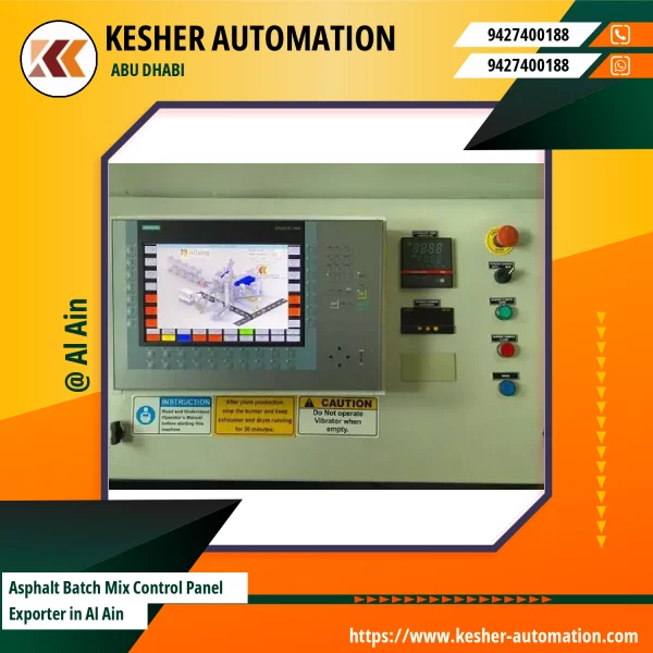 Asphalt Batch Mix Control Panel Installed At A Construction Site