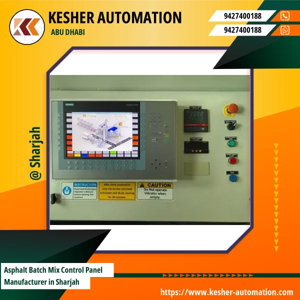 Asphalt Batch Mix Control Panel Installed At A Construction Site