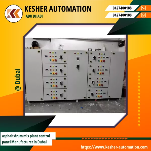 Asphalt Drum Mix Plant Control Panel Installed In An Industrial Setting