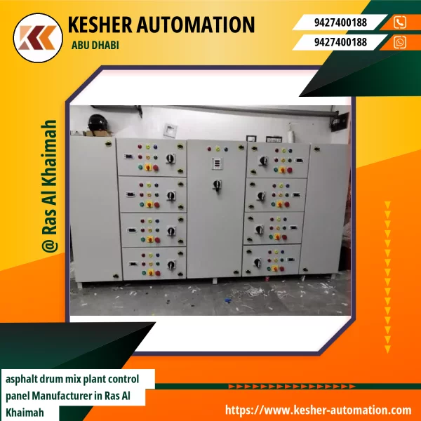 Asphalt Drum Mix Plant Control Panel Installed At An Industrial Site
