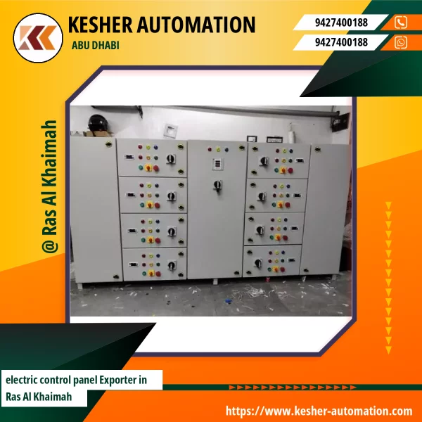 Electric Control Panel Showing Modular Wiring Setup And Circuit Breakers