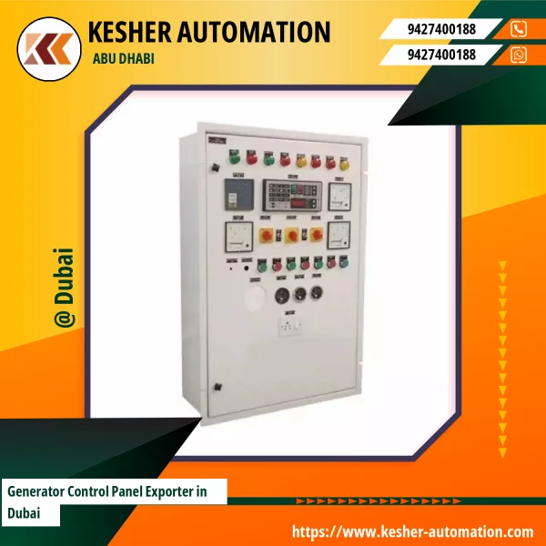 Generator Control Panel With Digital Display And Multiple Control Switches Installed In An Industrial Setting