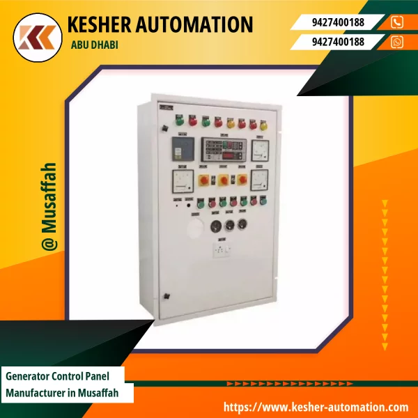 Generator Control Panel Showing Front View With Switches And Display Meters