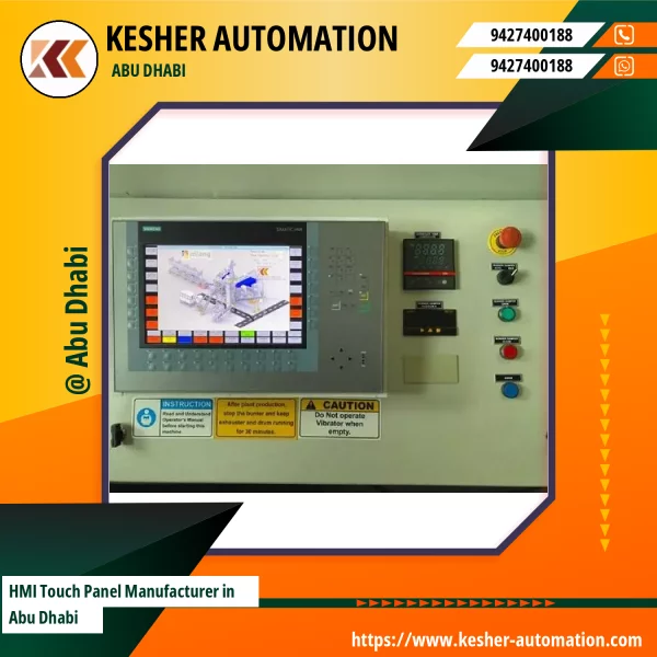 HMI Touch Panel Installed On Industrial Machine Control System