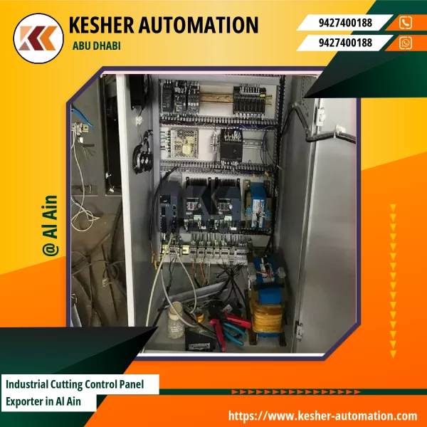 Industrial Cutting Control Panel With Multiple Switches And Wiring Setup