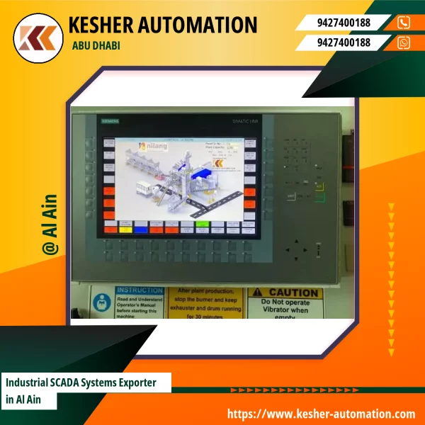 Industrial SCADA System Control Panel With Multiple Screens Showing Real-time Data