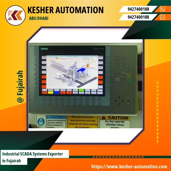Industrial SCADA System Control Panel Showing Real-time Data Screens In An Industrial Setting