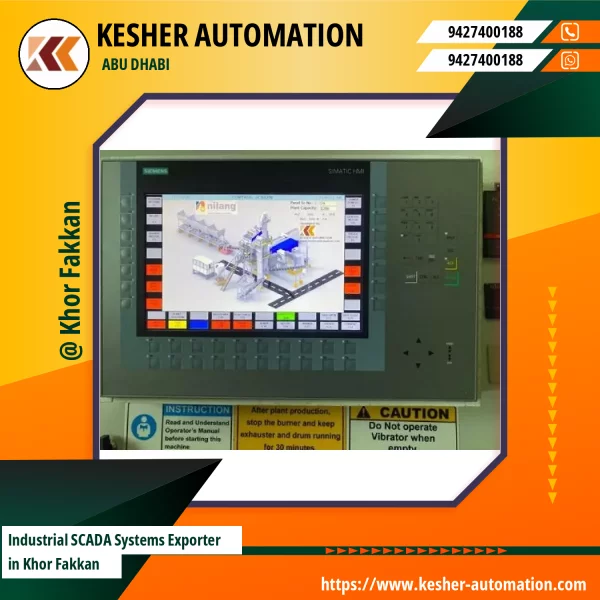 Industrial SCADA System Control Panel With Screens Displaying Process Data