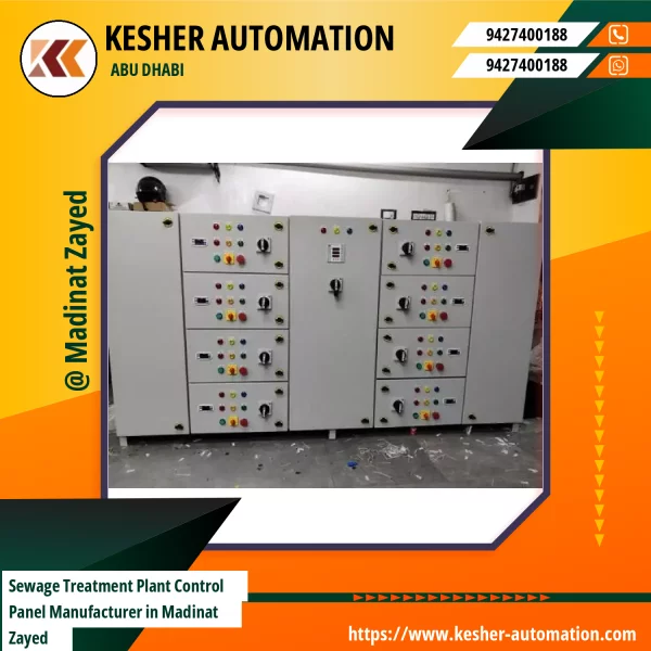 Sewage Treatment Plant Control Panel Showing Wiring And Display Units