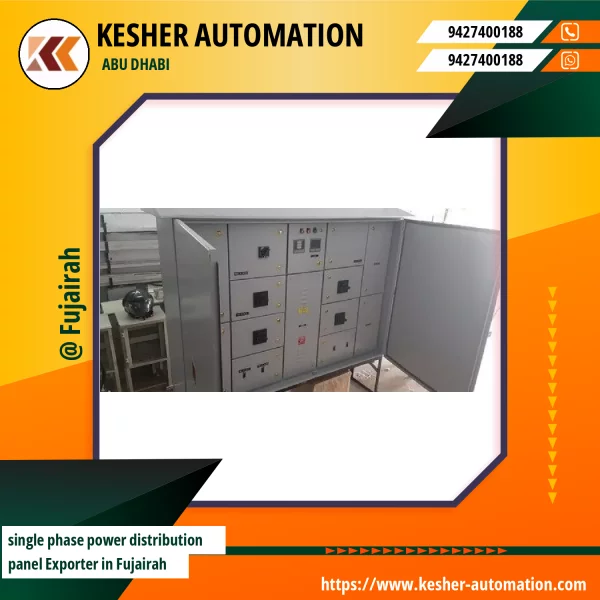 Single Phase Power Distribution Panel Showing Circuit Breakers And Wiring Layout