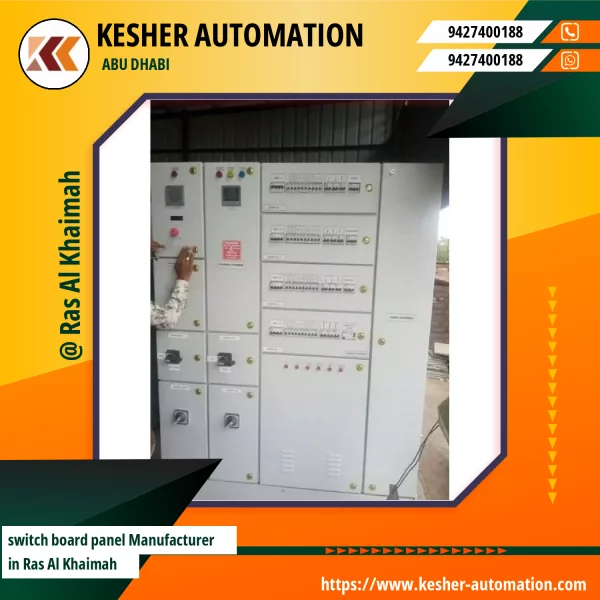 Switch Board Panel With Multiple Electrical Components Installed