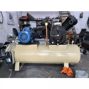 10 HP Industrial Air Compressor Unit Installed In Factory Setting