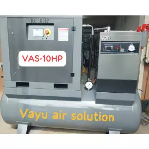 10 HP Screw Air Compressor Package Installed In Industrial Setup