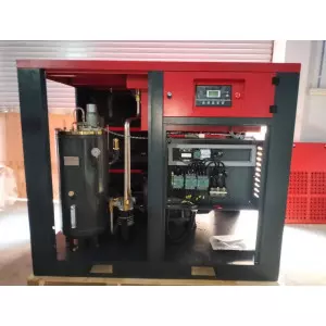 25 HP Screw Air Compressor Unit Showing Control Panel And Motor Assembly